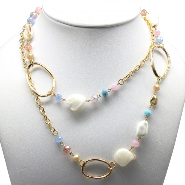 Private Selection, vergoldete Kette mit bunten Elementen